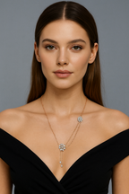 Solid Gold Diamond Necklace | 14K 18K Real Natural Diamonds | IGI Certified Elegant Necklace