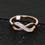 Infinity Diamond Ring, 14K 18K Solid Gold, Natural Promise Wedding Band