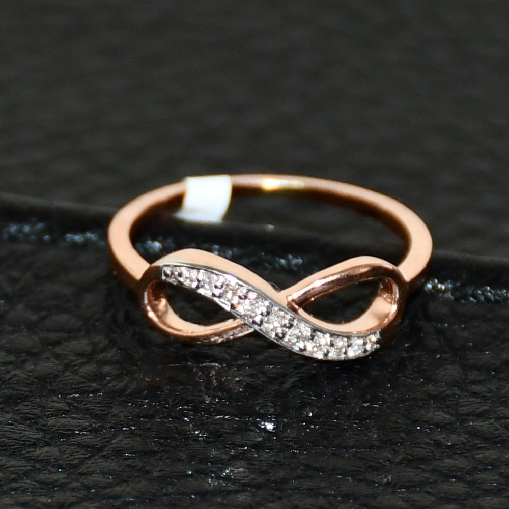 Infinity Diamond Ring, 14K 18K Solid Gold, Natural Promise Wedding Band