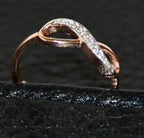 Infinity Diamond Ring, 14K 18K Solid Gold, Natural Promise Wedding Band
