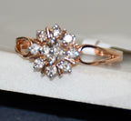 Floral Diamond Cluster Ring, 14K 18K Solid Gold, Vintage Style Flower Ring