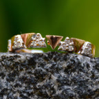 Solid Gold Geometric Diamond Ring | Triangle Cluster Band, IGI Certified