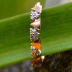 Solid Gold Geometric Diamond Ring | Triangle Cluster Band, IGI Certified