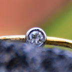 Bezel Set Diamond Ring | 14K 18K Solid Gold | IGI Certified Natural Diamond