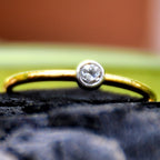 Bezel Set Diamond Ring | 14K 18K Solid Gold | IGI Certified Natural Diamond