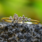 14K/18K Solid Gold Floral Diamond Cluster Ring | Dainty Minimalist Band, IGI Certified