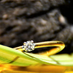 Minimalist Solitaire Diamond Ring | 14K 18K Solid Gold, IGI Certified Natural Diamond