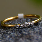 14K Solid Gold Marquise Diamond Ring – Dainty Promise Stacking Band