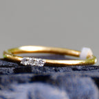 14K Gold  Diamond Cluster Ring – Dainty Promise Band