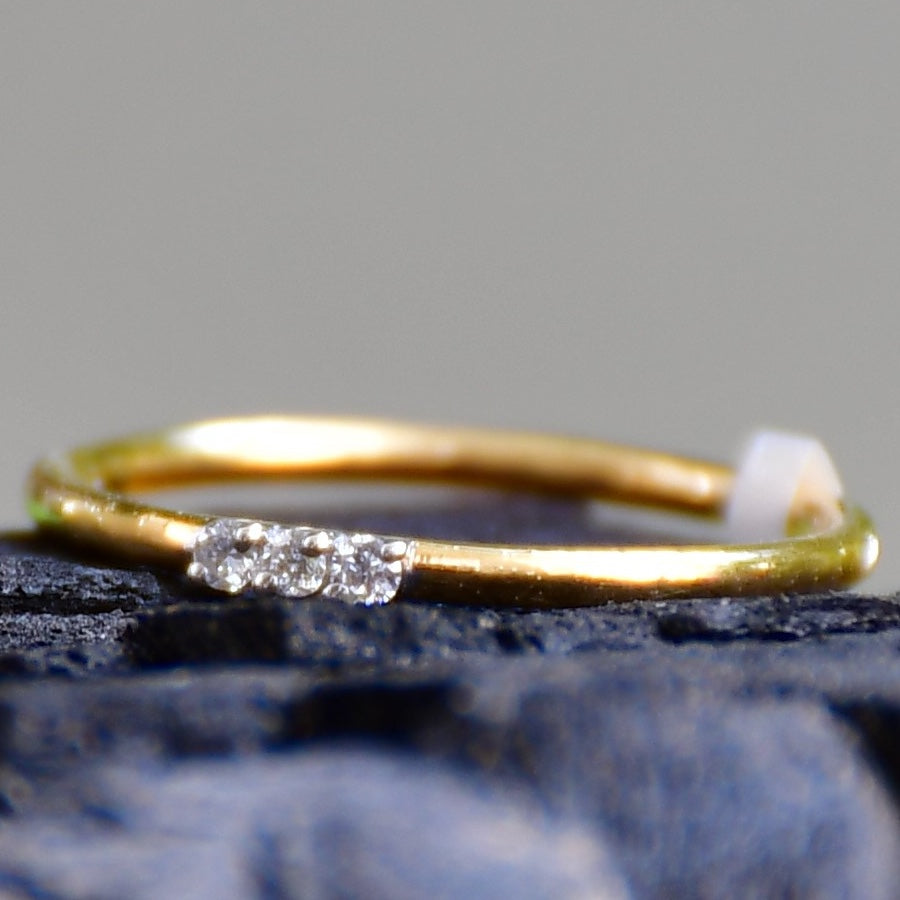 14K Gold  Diamond Cluster Ring – Dainty Promise Band