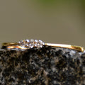 14K Gold Natural Diamond Cluster Ring – Dainty Promise Ring