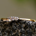 14K Gold Natural Diamond Cluster Ring – Dainty Promise Ring