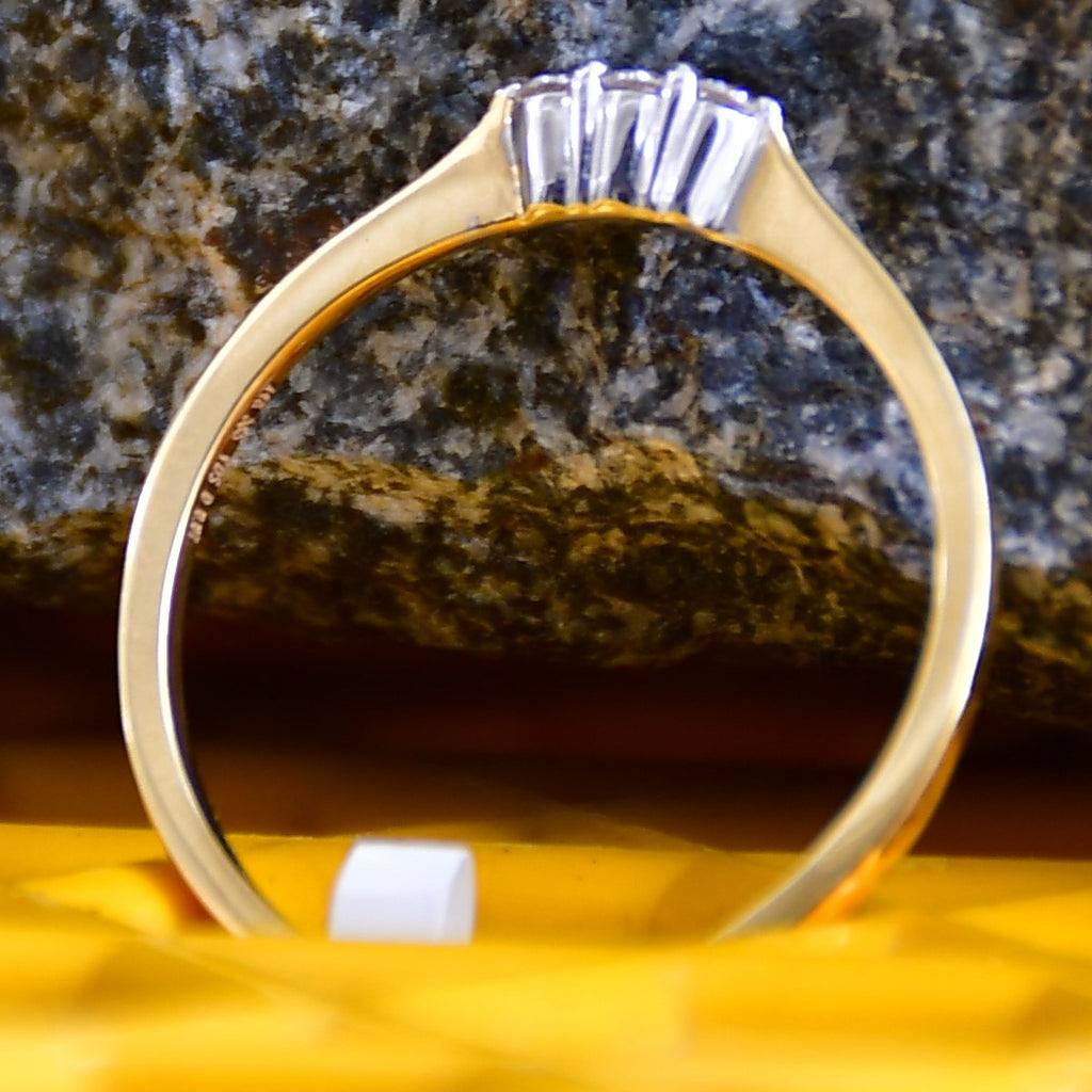 14K Gold Natural Diamond Cluster Ring – Dainty Promise Ring