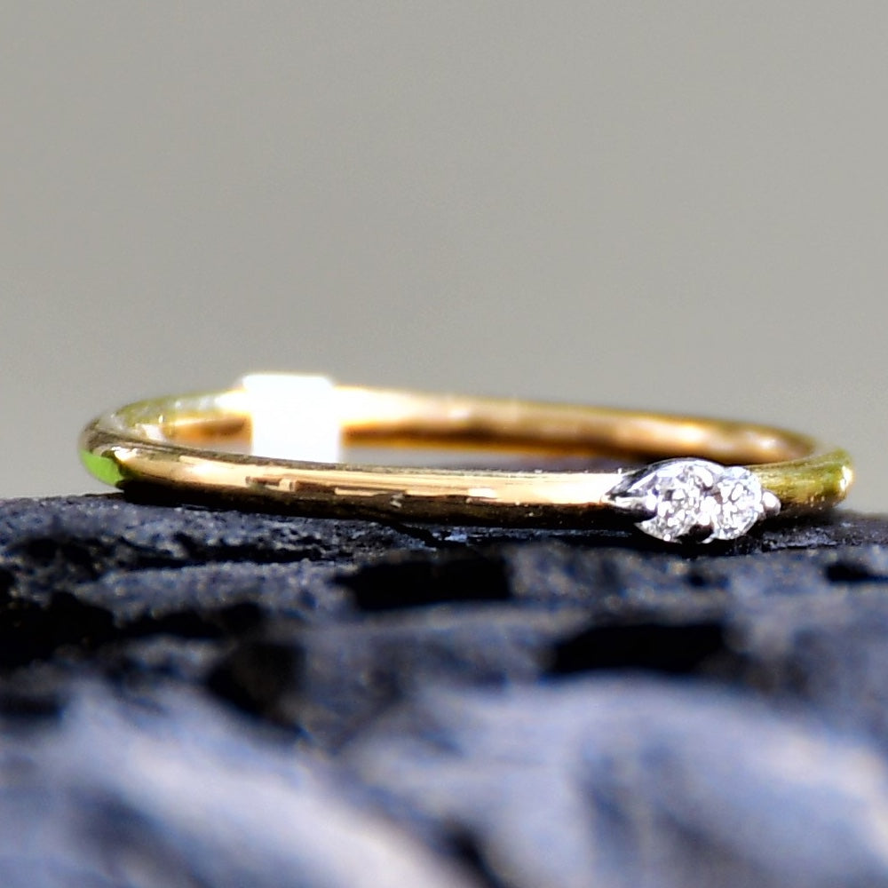 Minimalist 14k Solid Gold Diamond Ring: Daily Wear Fine Jewelry