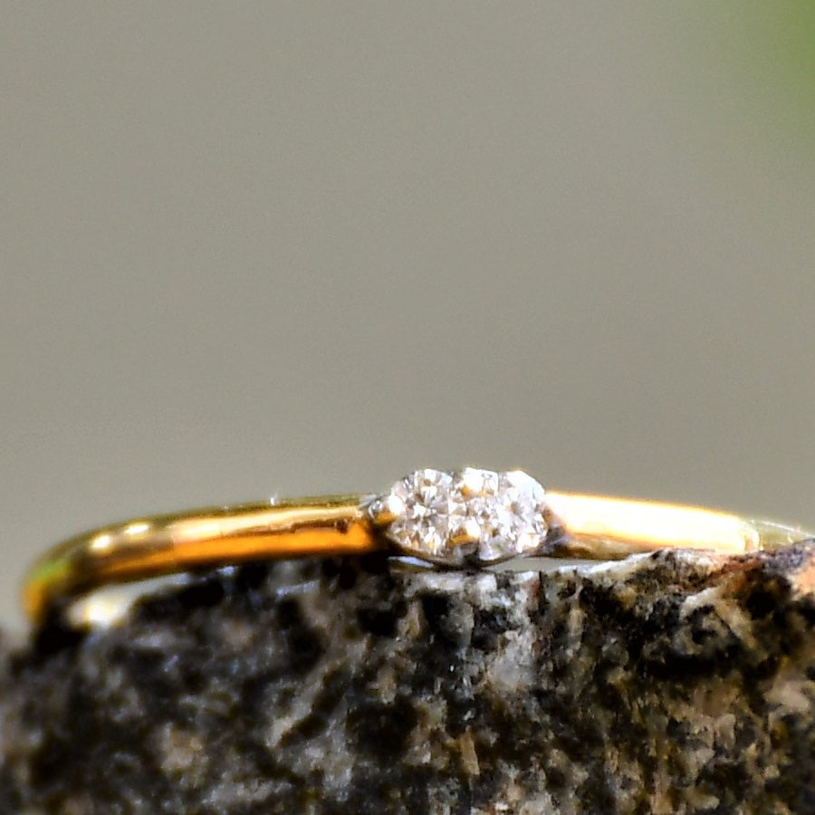Minimalist 14k Solid Gold Diamond Ring: Daily Wear Fine Jewelry