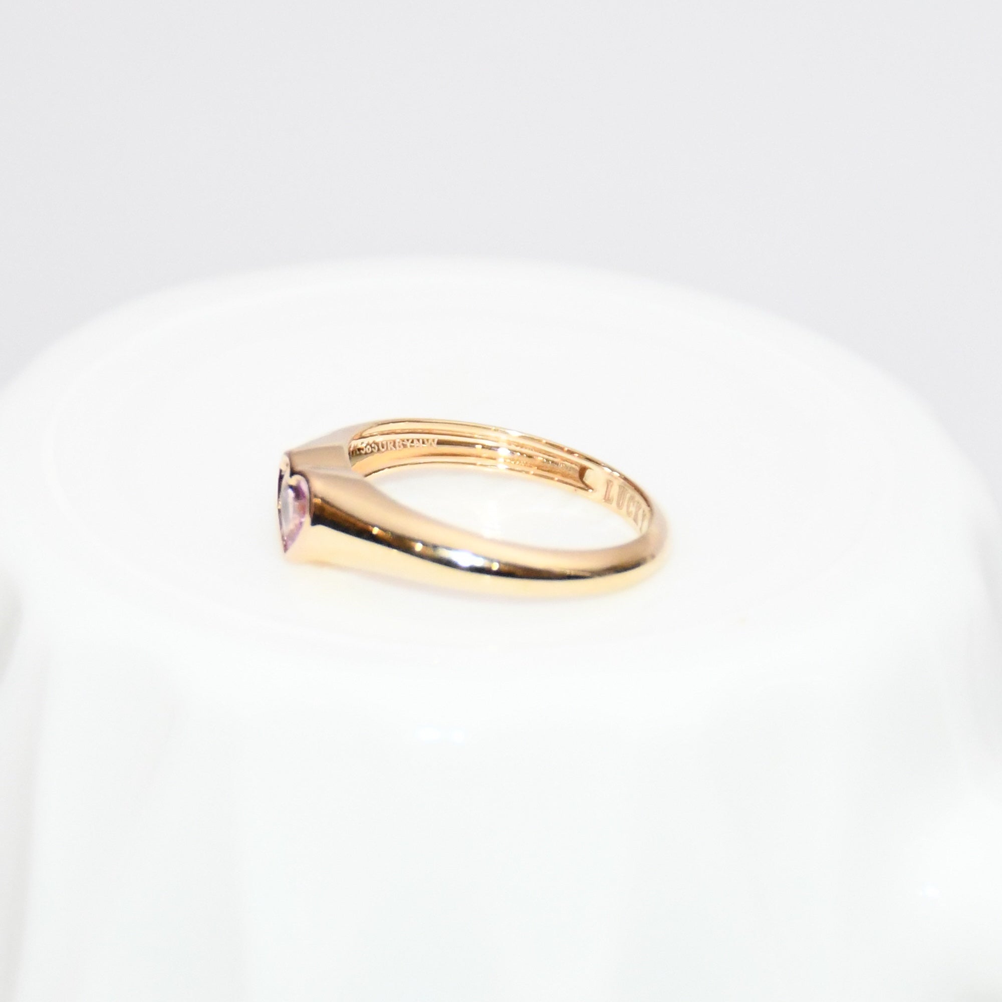Natural Pink Sapphire Heart Ring | 14K Solid Gold Promise Ring