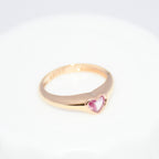 Natural Pink Sapphire Heart Ring | 14K Solid Gold Promise Ring