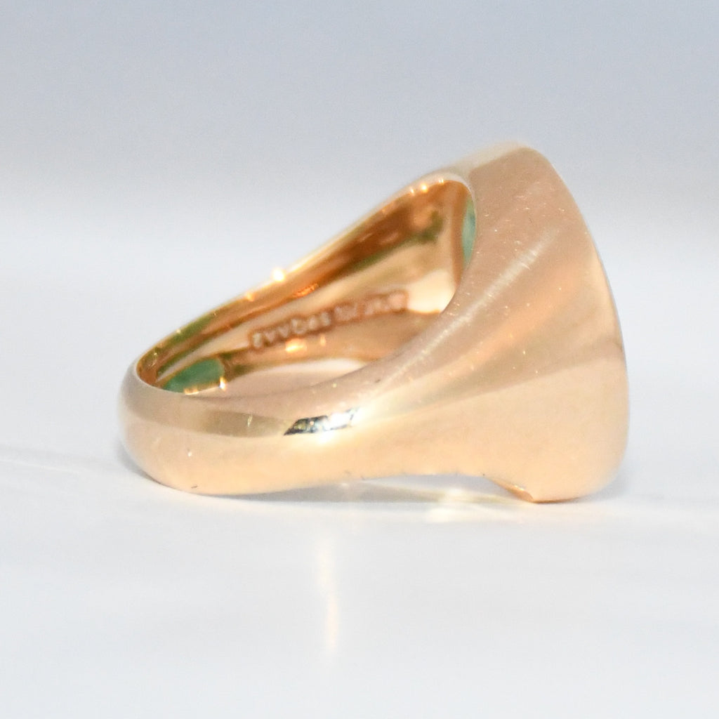 14K Gold Oval Emerald Ring | Handmade May Birthstone Statement Jewelry