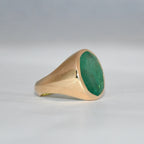 14K Gold Oval Emerald Ring | Handmade May Birthstone Statement Jewelry