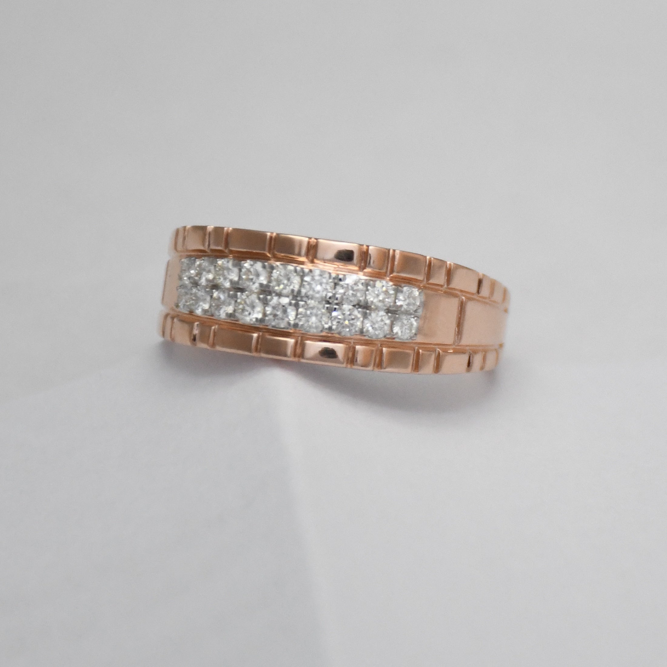 14K/18K Rose Gold Men's Diamond Band – IGI Certified Channel Set Wedding Ring