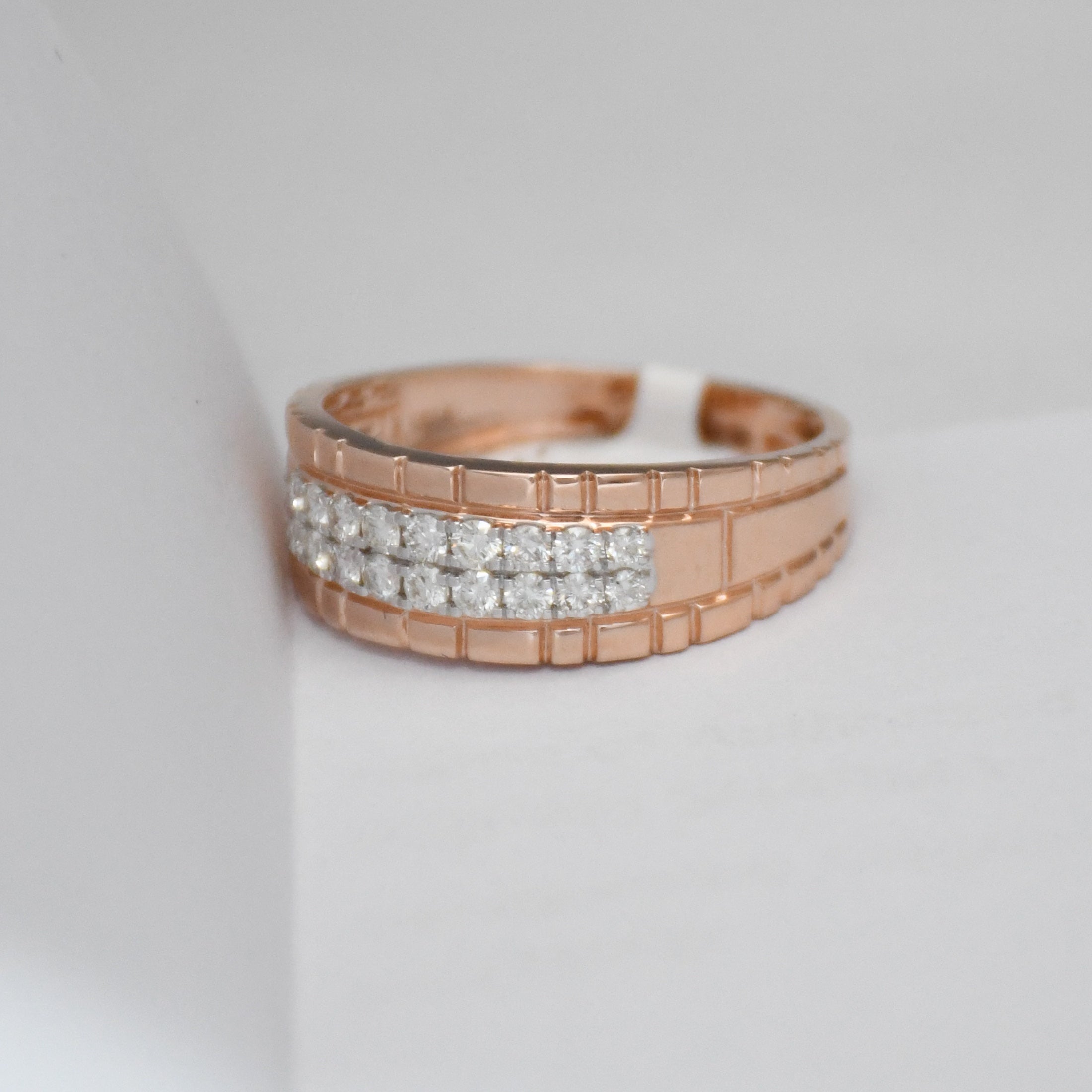 14K/18K Rose Gold Men's Diamond Band – IGI Certified Channel Set Wedding Ring