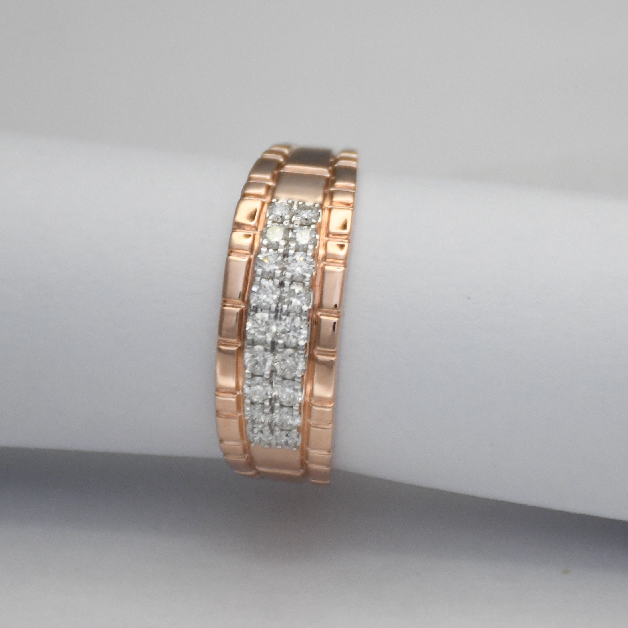 14K/18K Rose Gold Men's Diamond Band – IGI Certified Channel Set Wedding Ring