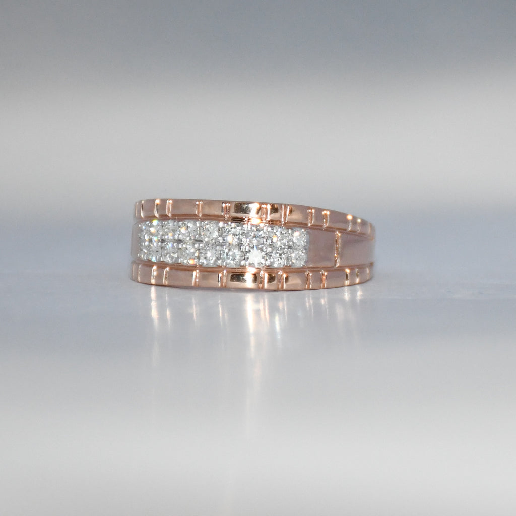 14K/18K Rose Gold Men's Diamond Band – IGI Certified Channel Set Wedding Ring