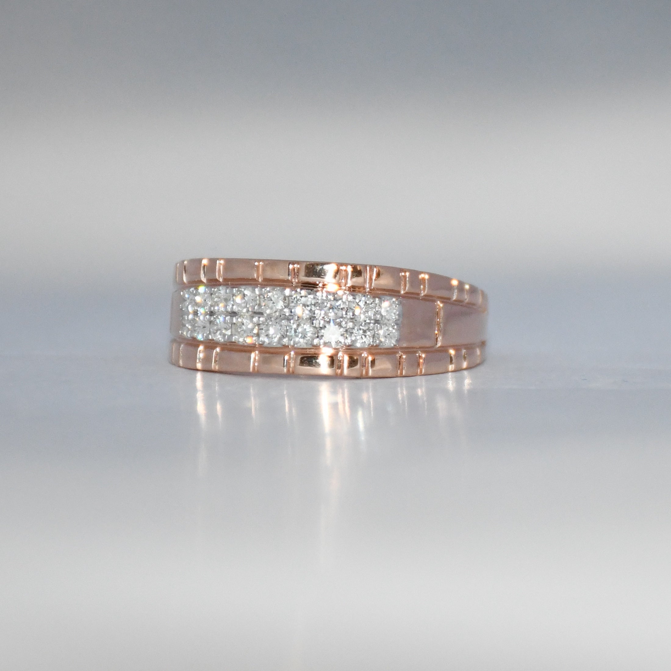 14K/18K Rose Gold Men's Diamond Band – IGI Certified Channel Set Wedding Ring