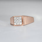 14K/18K Solid Gold Men's Diamond Signet Ring – IGI Certified Natural Cluster Band