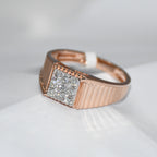 14K/18K Solid Gold Men's Diamond Signet Ring – IGI Certified Natural Cluster Band