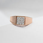 14K/18K Solid Gold Men's Diamond Signet Ring – IGI Certified Natural Cluster Band
