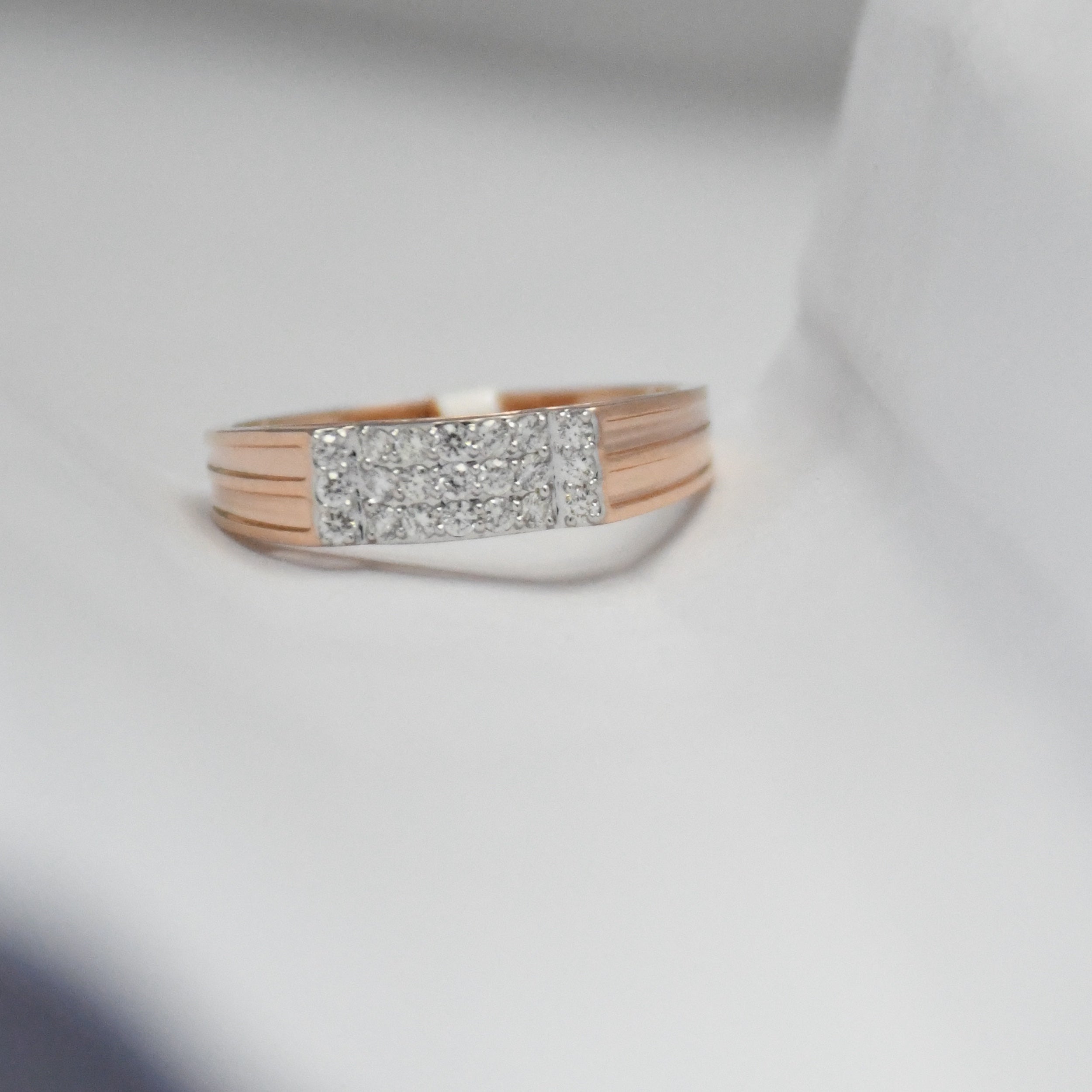 14K/18K Solid Gold Men's Diamond Ring – IGI Certified Square Cluster Band Him