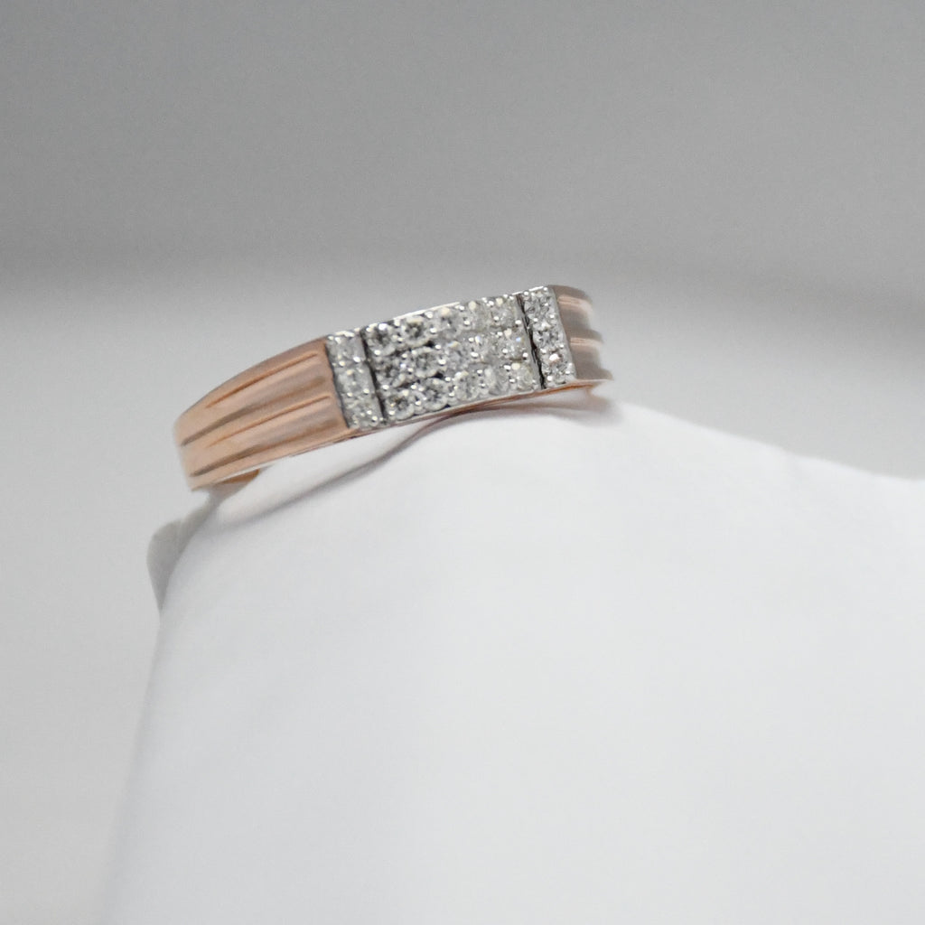 14K/18K Solid Gold Men's Diamond Ring – IGI Certified Square Cluster Band Him