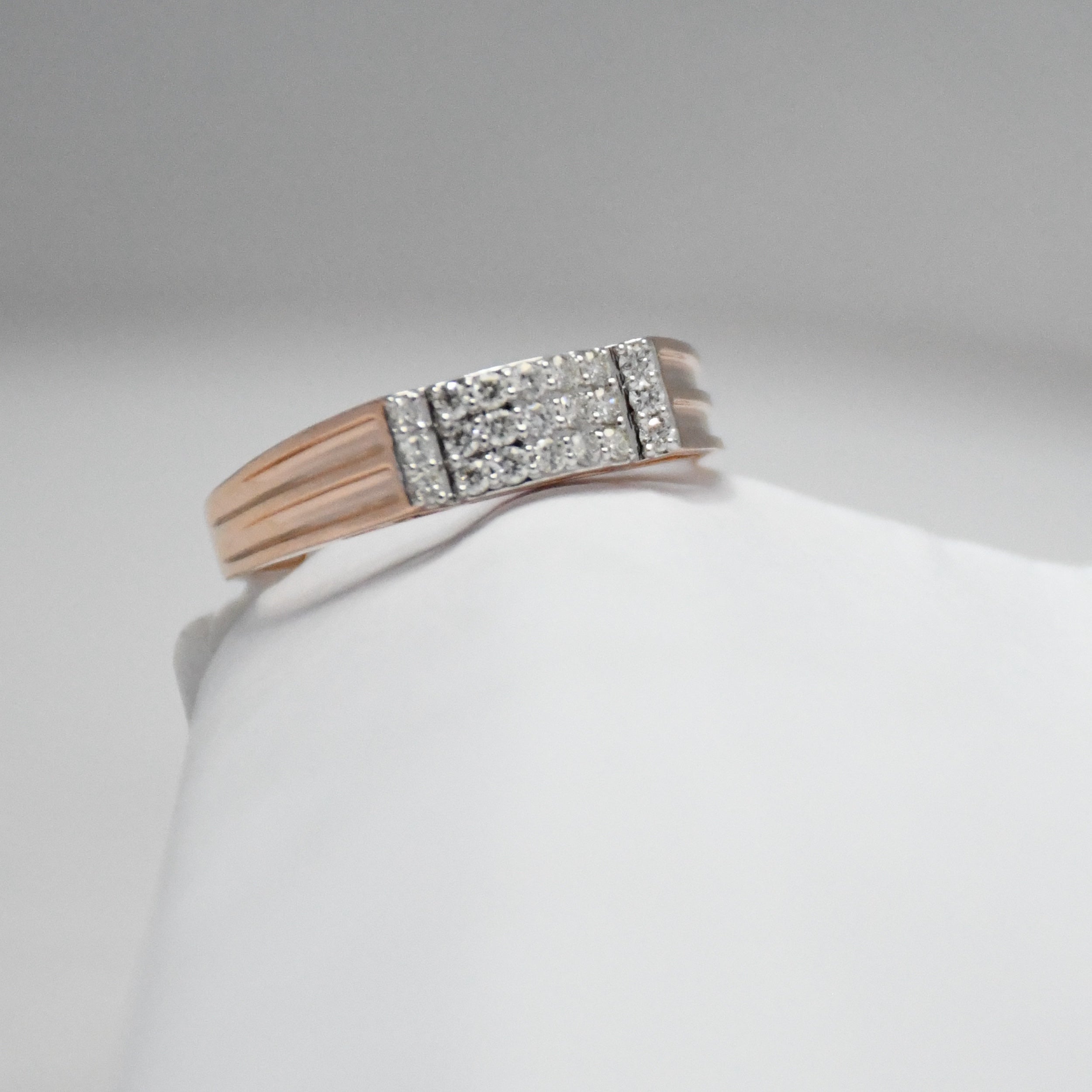 14K/18K Solid Gold Men's Diamond Ring – IGI Certified Square Cluster Band Him