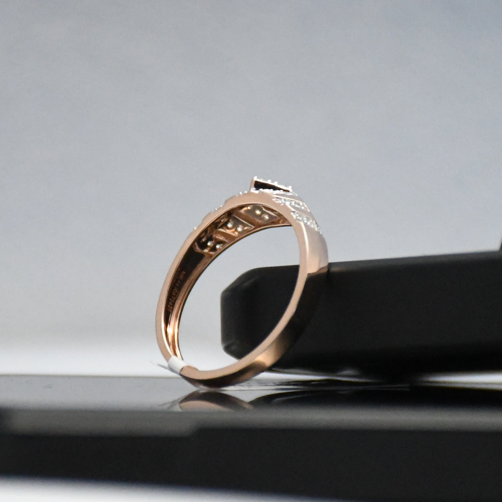 14K/18K Rose Gold Geometric Diamond Band – IGI Certified Statement Ring Him