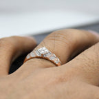 14K/18K Rose Gold Geometric Diamond Band – IGI Certified Statement Ring Him