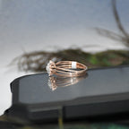 14K Gold Floral Diamond Cluster Ring - Multi Band Engagement Ring