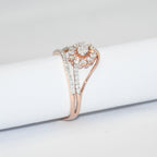 14K Solid Gold Diamond Sunburst Ring – Floral Cluster Engagement Ring
