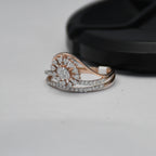 14K Solid Gold Diamond Sunburst Ring – Floral Cluster Engagement Ring