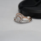 14K Solid Gold Diamond Sunburst Ring – Floral Cluster Engagement Ring