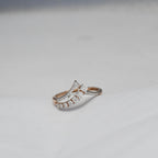 14K Solid Gold Diamond Chevron Ring, Pavé V Stacking Band
