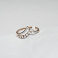 14K Solid Gold Diamond Chevron Ring, Pavé V Stacking Band