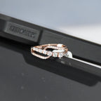 14K Solid Gold Diamond Curved Band | Stackable Wedding Ring