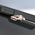 14K Solid Gold Diamond Curved Band | Stackable Wedding Ring