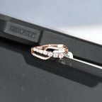 14K Solid Gold Diamond Curved Band | Stackable Wedding Ring