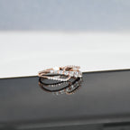 14K Solid Gold Diamond Curved Band | Stackable Wedding Ring