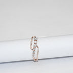 14K Solid Gold Diamond Curved Band | Stackable Wedding Ring