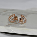 Solid Gold Diamond Stud Earrings IGI Certified Screw Back | Rose Gold Fine Jewelry