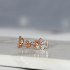 Solid Gold Lotus Diamond Stud Earrings | IGI Certified Floral Rose Gold Fine Jewelry