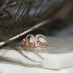 14K/18K Solid Gold Leaf Diamond Stud Earrings | IGI Certified Rose Gold Fine Jewelry